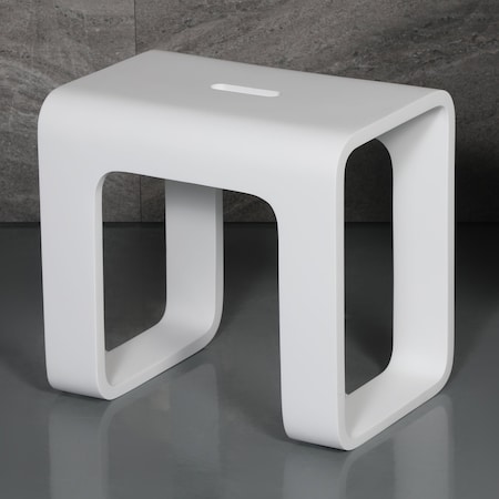 Alfi Brand White Matte Solid Surface Resin Bathroom / Shower Stool ABST99